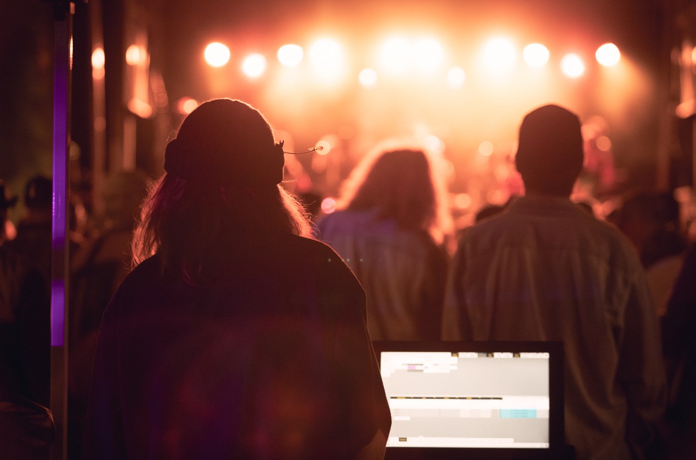 Festival crowd at night