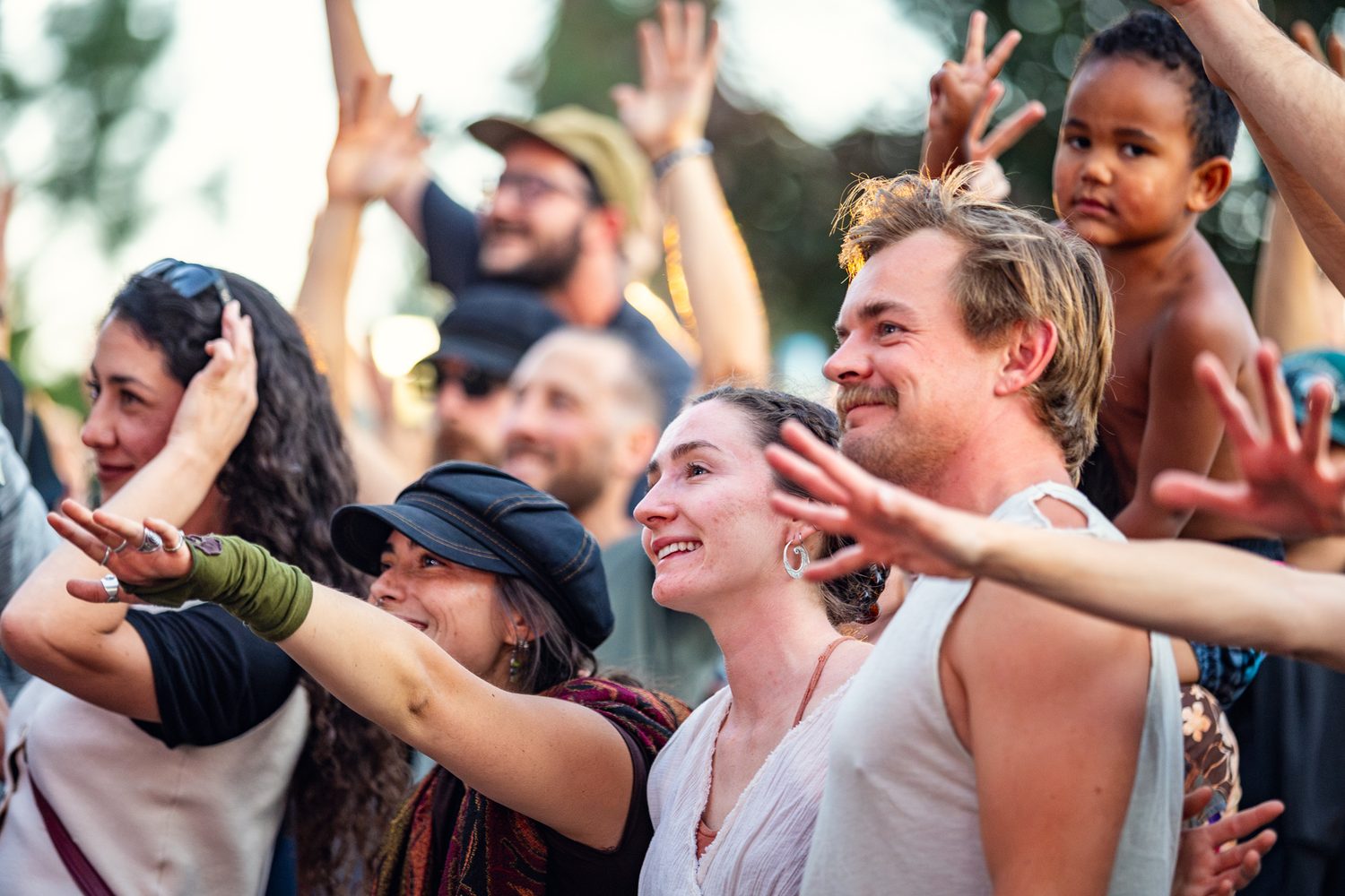 Crowd dancing at Munch & Music in Drake Park, Bend