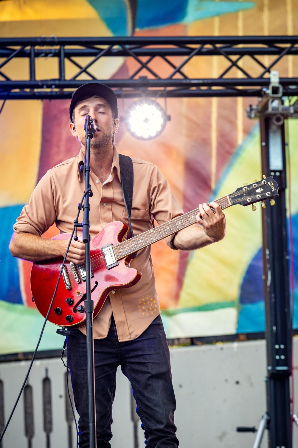 Moontricks guitarist singing at Munch & Music, Bend