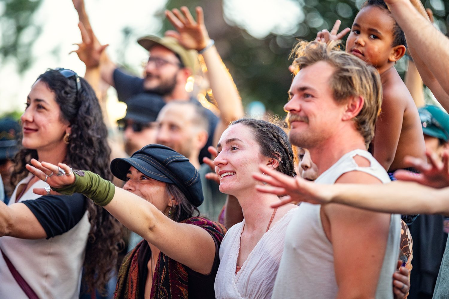 Crowd dancing at Munch & Music in Drake Park, Bend