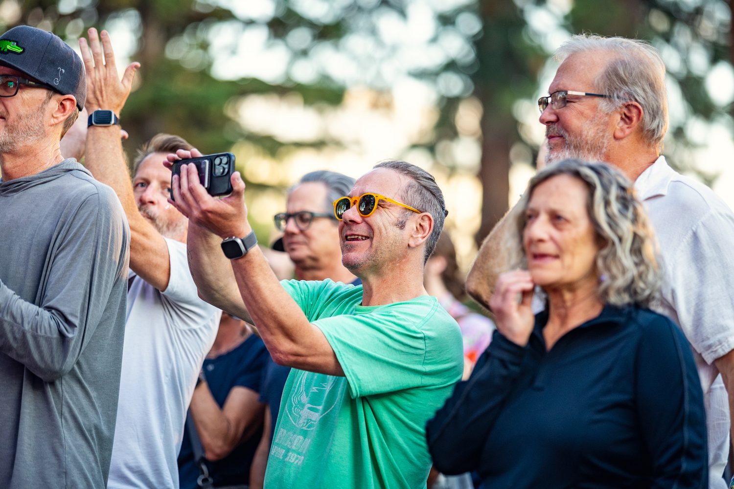Crowd dancing at Munch & Music in Drake Park, Bend